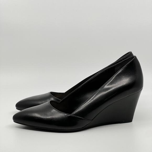 Franco Sarto Frankie Black Wedge Pump Women's 8.5M Pointed Toe - Picture 3 of 8